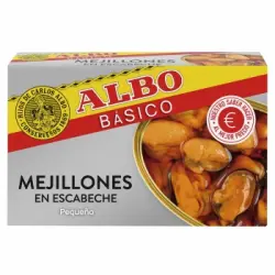 Mejillones en escabeche Albo sin gluten y sin lactosa 72 g.