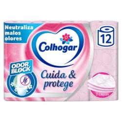 Papel higiénico 3 capas Cuida & Protege Colhogar 12 rollos