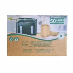 Papel rectangular especial para freidoras de aire Ecofami 50 ud.