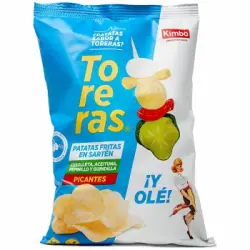 Patatas fritas sabor toreras con aceite de oliva Kimbo 120 g.