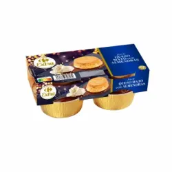 Flan de queso mató con almendras Carrefour sin gluten pack de 4 unidades de 100 g.