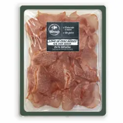 Lomo de Cebo Ibérico 50% Raza Ibérica en lonchas extrafinas Carrefour El Mercado sin gluten 100 g