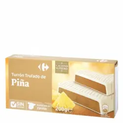 Turrón trufado de piña Carrefour sin gluten 200 g.