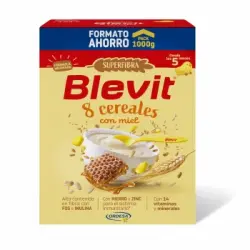 Papilla infantil desde 5 meses 8 cereales con miel Blevit 1000 g.