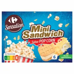 Mini sandwich sabor pop corn Carrefour Sensation 6 ud.