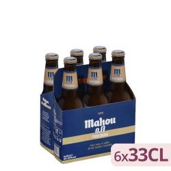 Cerveza 0,0% sin alcohol tostada Mahou 6 botellines X 330 ml