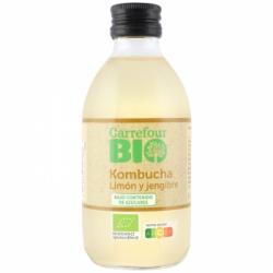 Kombucha jengibre limón ecológico Carrefour Bio botella 250 ml.