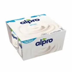 Preparado de soja natural Alpro sin lactosa pack de 4 unidades de 125 g.