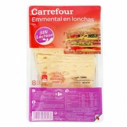 Queso emmental loncheado Carrefour sin lactosa 150 g.