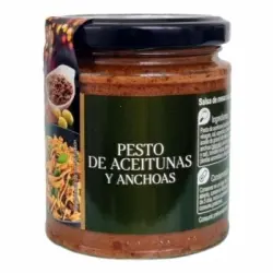 Salsa pesto con aceitunas anchoas Exta Carrefour 220 g.