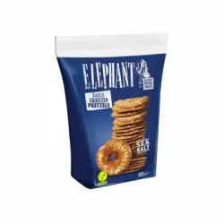 Snacks pretzels planos con sal marina Elephant 80 g.