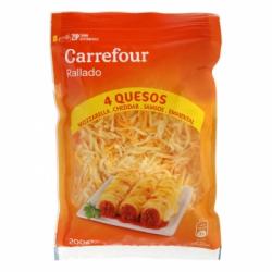 Queso rallado cuatro quesos Carrefour sin gluten 200 g.