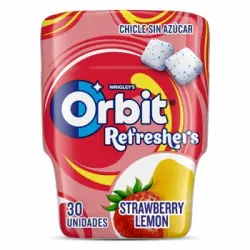 Chicles sabor fresa y limón Orbit Refreshers sin azúcar 90 g.