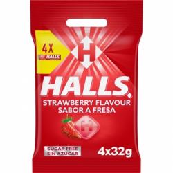 Caramelos sabor fresa Halls 128 g.