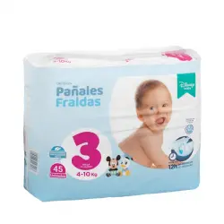 Pañales bebé talla 3 de 4-10 kg Deliplus Paquete 45 ud