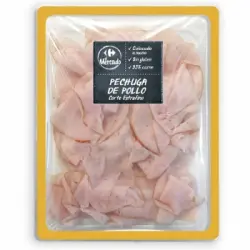 Pechuga de Pollo en lonchas extrafinas Carrefour El Mercado sin gluten 100 g