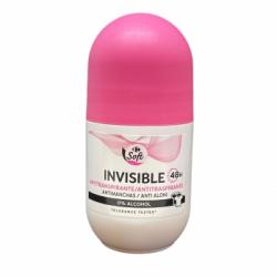 Desodorante roll-on invisible 48h anti-manchas 0% alcohol Carrefour Soft 50 ml.