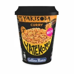 Fideos orientales sabor curry Yatekomo Yakisoba Gallina Blanca 91,5 g.