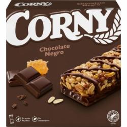 Barritas de cereales con chocolate negro Corny 6 unidades de 23 g.