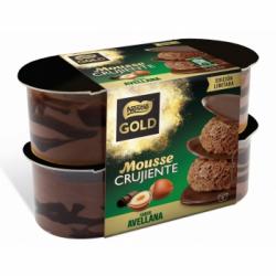 Mousse de avellana crujiente Nestlé Gold sin gluten pack de 4 unidades de 57 g.