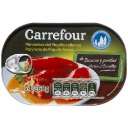 Pimientos del piquillo rellenos de bacalao Carrefour 260 g.