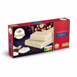 Turrón de coco Sensation Carrefour sin gluten 250 g.