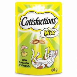 Snacks de queso y salmón para gatos Catisfactions 60 g.