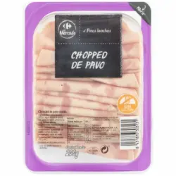 Chopped de Pavo en finas lonchas Carrefour El Mercado sin gluten 200 g