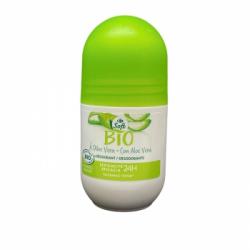 Desodorante roll-on eficacia 24h con aloe vera ecológico Carrefour Soft Bio 50 ml.