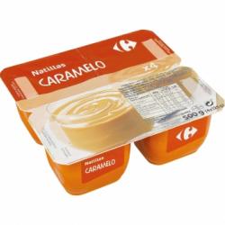 Natillas de caramelo Carrefour pack de 4 unidades de 125 g.