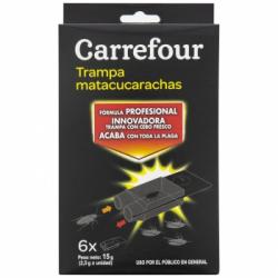 Trampa mata cucarachas Carrefour pack de 6 unidades de 2,5 g.