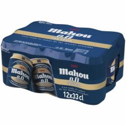 Cerveza tostada Mahou 0.0 alcohol pack de 12 latas de 33 cl.