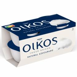 Yogur griego azucarado natural Danone Oikos sin gluten pack de 4 unidades de 110 g.