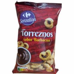 Torreznos sabor barbacoa Sensation Carrefour sin gluten 100 g.