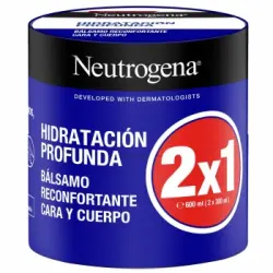 Bálsamo reconfortante cara y cuello hidratación profunda Neutrogena 2 unidades de 300 ml.