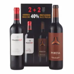 Caja 4 Botellas (2 + 2) Pradorey + Portia Tinto Roble