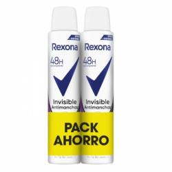 Desodorante en spray antitranspirante 48h Invisible Black&White Rexona pack de 2 unidades de 200 ml.