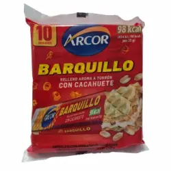 Barquillo relleno de crema de turrón y cacahuete Arcor 250 g.