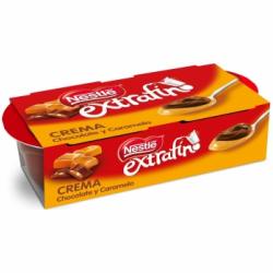 Crema de chocolate y caramelo Extrafino Nestlé pack de 2 unidades de 70 g.