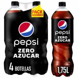 Pepsi zero azúcar pack de 4 botellas de 1,75 l.