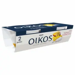 Yogur griego con mango y maracuyá Danone Oikos pack de 2 unidades de 110 g.