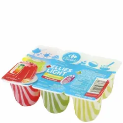 Gelatina light 0% 3 sabores sin azúcar añadido Classic ́ Carrefour sin gluten pack de 6 unidades de 100 g.