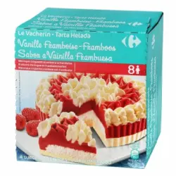 Tarta helada de vainilla y frambuesa Extra Carrefour 545,2 g.