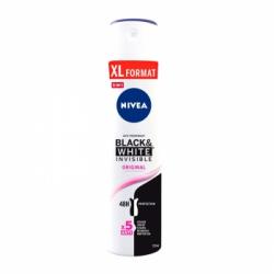 Desodorante en spray Black & White Invisible Original Nivea 250 ml.