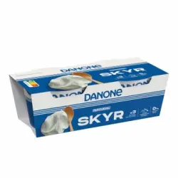 Leche fermentada desnatada natural Danone Skyr pack de 2 unidades de 145 g.