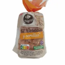 Pan de molde con cereales y semillas Carrefour 675 g.