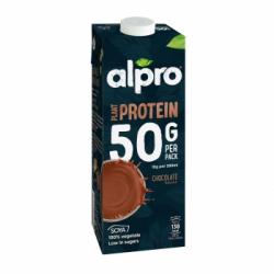 Bebida de soja sabor chocolate alta en proteínas Alpro sin gluten sin lactosa brik 1 l.