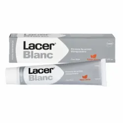 Dentífrico de uso diario fórmula de acción blanqueadora con flúor sin alcohol sabor citrus Lacer Blanc 125 ml.