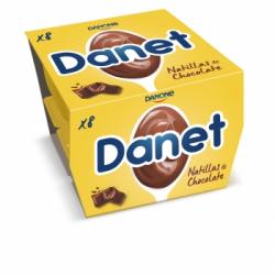 Natillas de chocolate Danone Danet pack de 8 unidades de 120 g.
