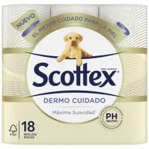 Papel higiénico Dermo Cuidado Scottex 18 rollos